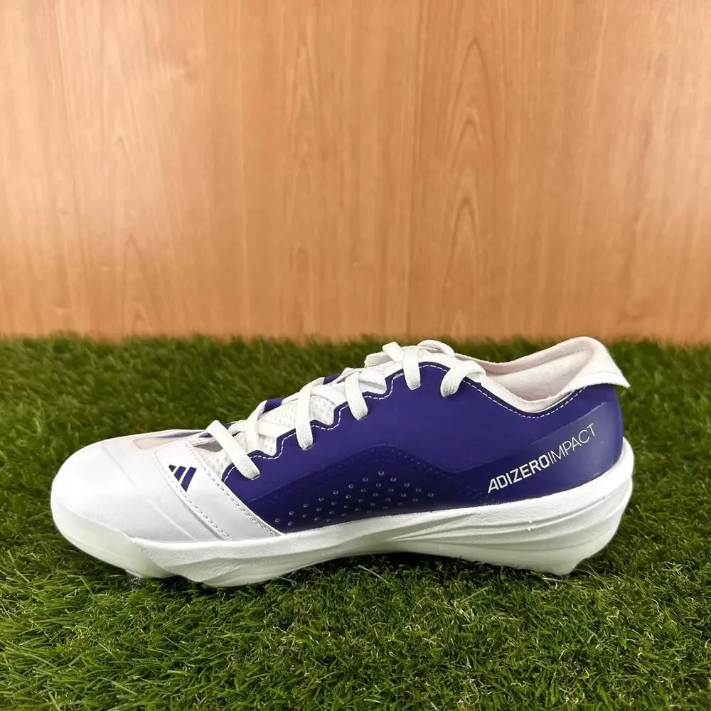 adidas Adizero Impact NCAA Purple White Baseball Cleats JR3062 Men's Size 6.5